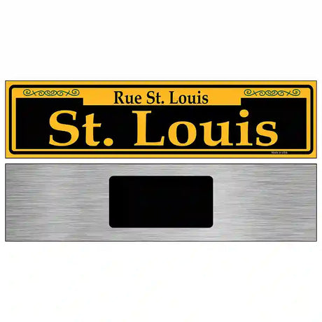 St. Louis Yellow Novelty Metal Street Sign 6" x 1.5" (KM)