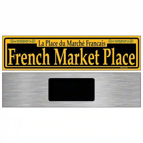 French Market Place Yellow Novelty Metal Street Sign 6" x 1.5" (KM)