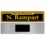 N. Rampart Yellow Novelty Metal Street Sign 6" x 1.5" (KM)