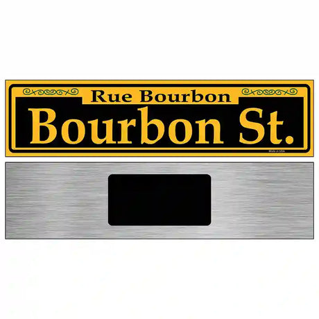 Bourbon St. Yellow Novelty Metal Street Sign 6" x 1.5" (KM)