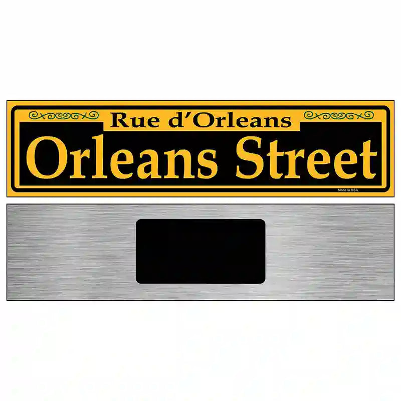 Orleans Street Yellow Novelty Metal Street Sign 6" x 1.5" (KM)