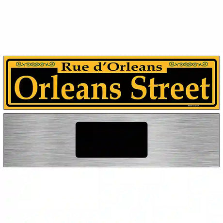 Orleans Street Yellow Novelty Metal Street Sign 6" x 1.5" (KM)