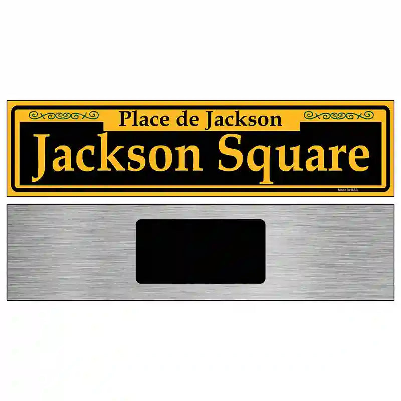 Jackson Square Yellow Novelty Metal Street Sign 6" x 1.5" (KM)