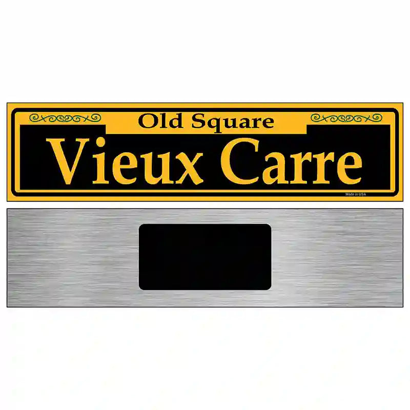 Vieux Carre Yellow Novelty Metal Street Sign 6" x 1.5" (KM)