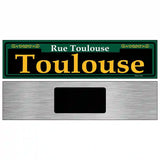 Toulouse Green Novelty Metal Street Sign 6" x 1.5" (KM)