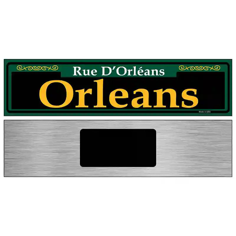 Orleans Green Novelty Metal Street Sign 6" x 1.5" (KM)