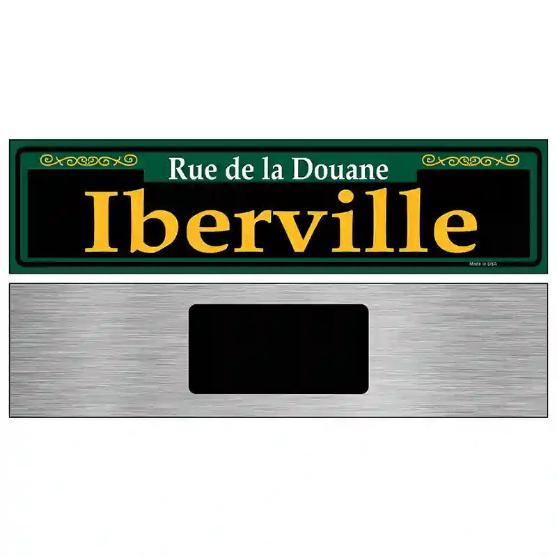 Iberville Green Novelty Metal Street Sign 6" x 1.5" (KM)