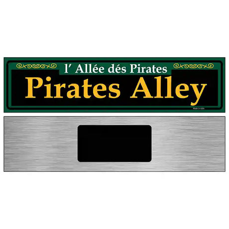 Pirates Alley Green Novelty Metal Street Sign 6" x 1.5" (KM)