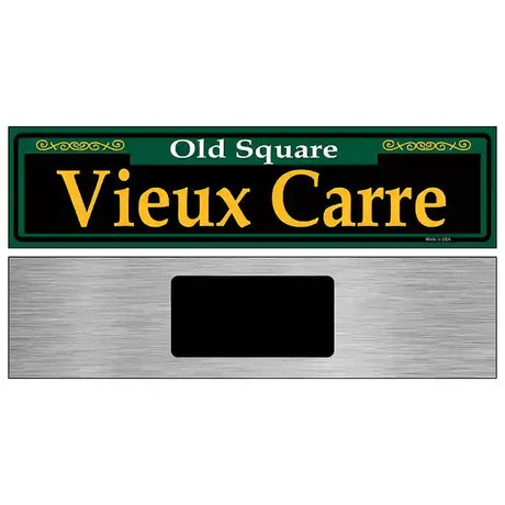 Vieux Carre Green Novelty Metal Street Sign 6" x 1.5" (KM)