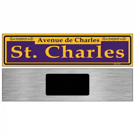 St. Charles Purple Novelty Metal Street Sign 6" x 1.5" (KM)