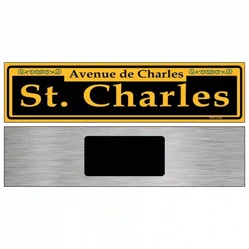 St. Charles Yellow Novelty Metal Street Sign 6" x 1.5" (KM)