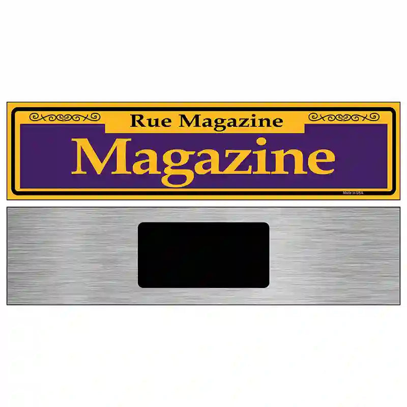 Magazine Purple Novelty Metal Street Sign 6" x 1.5" (KM)