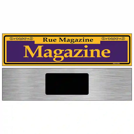 Magazine Purple Novelty Metal Street Sign 6" x 1.5" (KM)