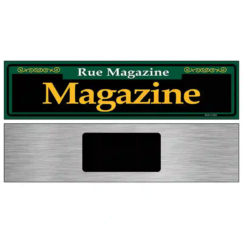 Magazine Green Novelty Metal Street Sign 6" x 1.5" (KM)