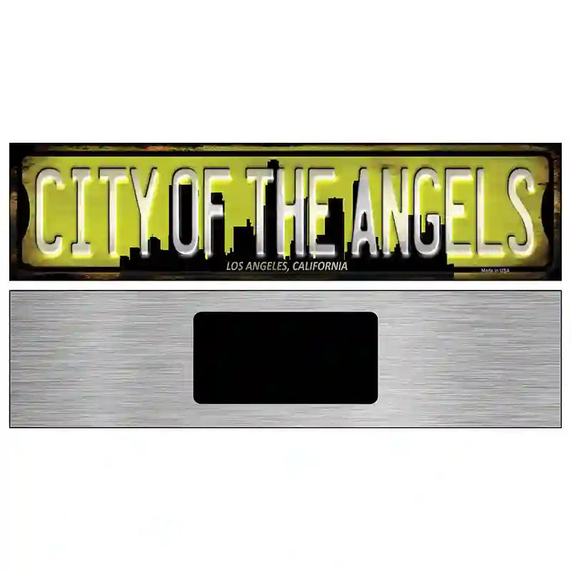 Los Angeles California City of Angels Novelty Metal Street Sign 6" x 1.5" (KM)