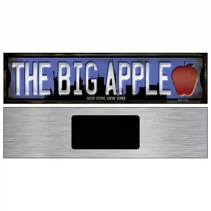 New York The Big Apple Novelty Metal Street Sign 6" x 1.5" (KM)