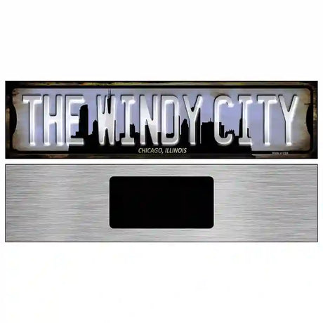 Chicago Illinois The Windy City Novelty Metal Street Sign 6" x 1.5" (KM)