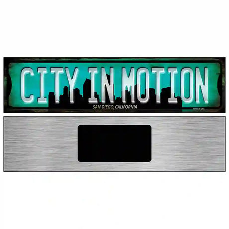 San Diego California City in Motion Novelty Metal Street Sign 6" x 1.5" (KM)