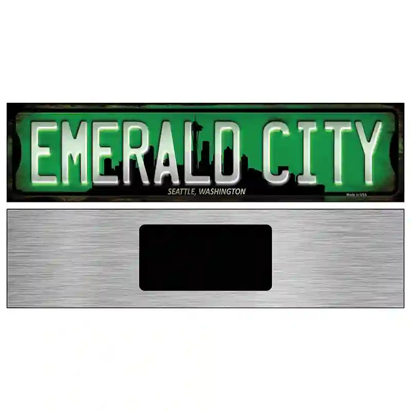 Seattle Washington Emerald City Novelty Metal Street Sign 6" x 1.5" (KM)