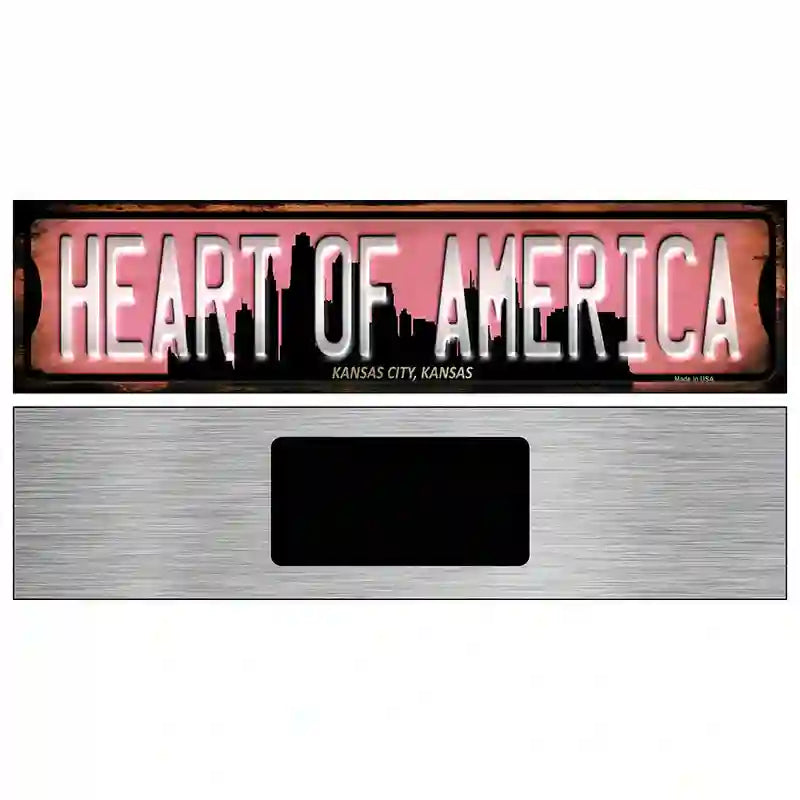 Kansas City Kansas Heart of America Novelty Metal Street Sign 6" x 1.5" (KM)