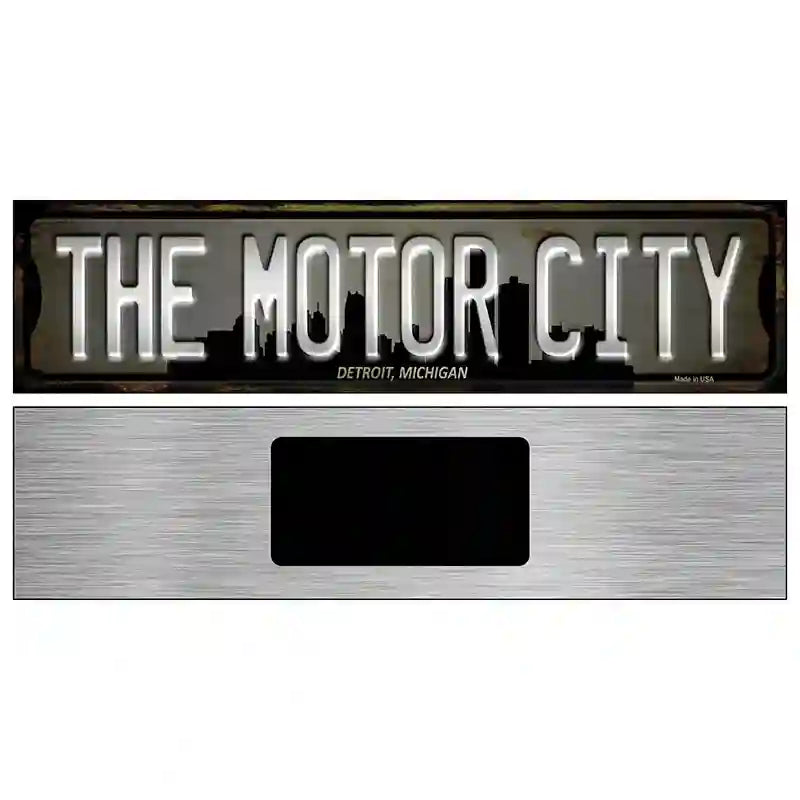 Detroit Michigan The Motor City Novelty Metal Street Sign 6" x 1.5" (KM)