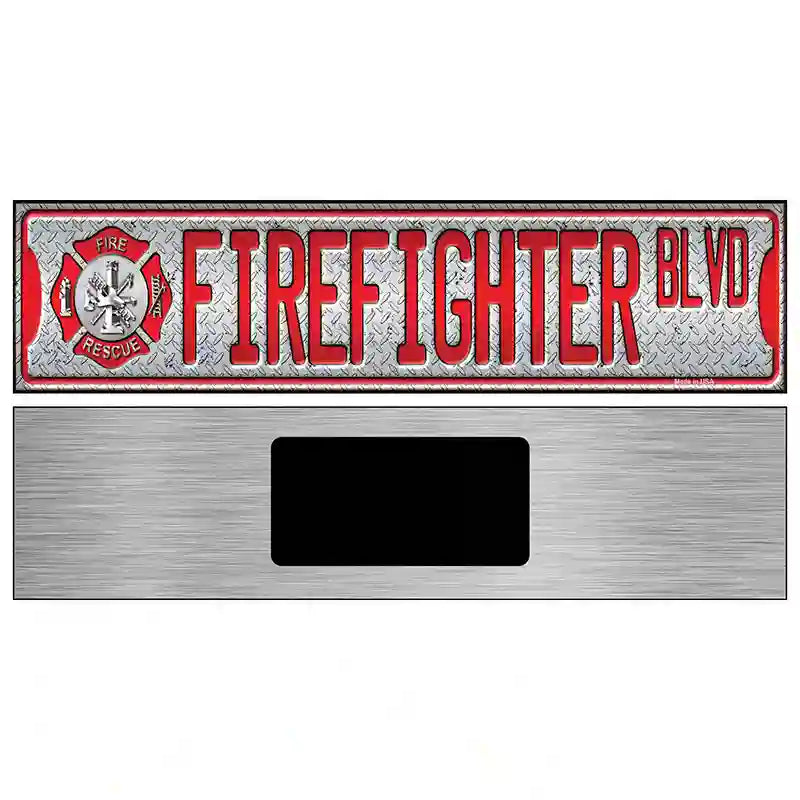 Fire Fighter Blvd Novelty Metal Street Sign 6" x 1.5" (KM)