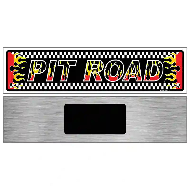 Pit Road Racing Flames Novelty Metal Street Sign 6" x 1.5" (KM)