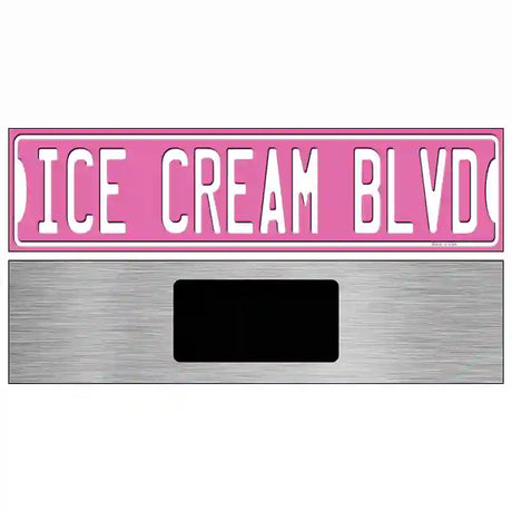 Ice Cream Blvd Novelty Metal Street Sign 6" x 1.5" (KM)