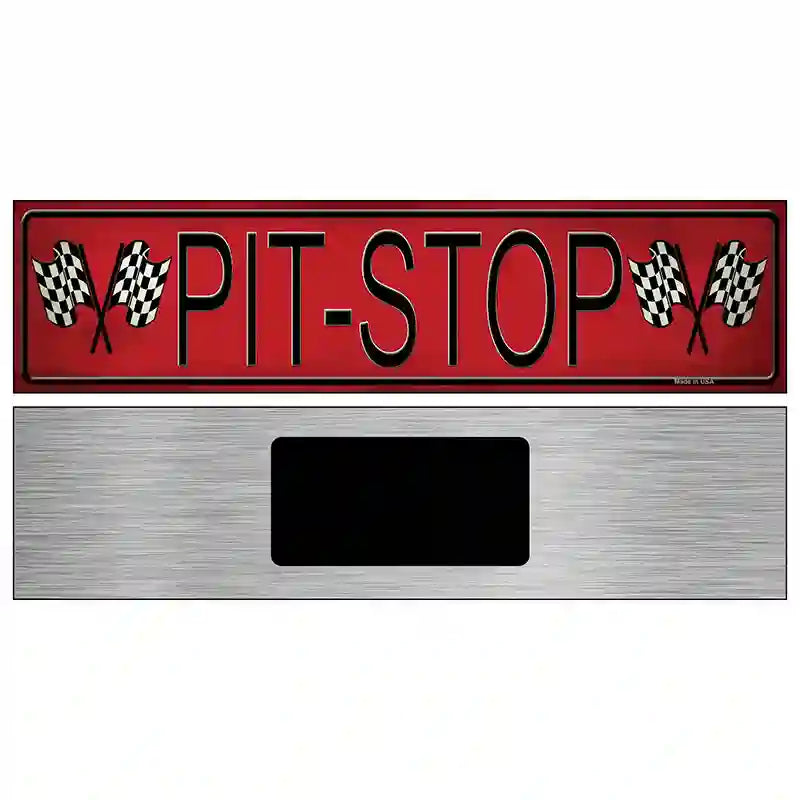 Pit Stop Novelty Metal Street Sign 6" x 1.5" (KM)