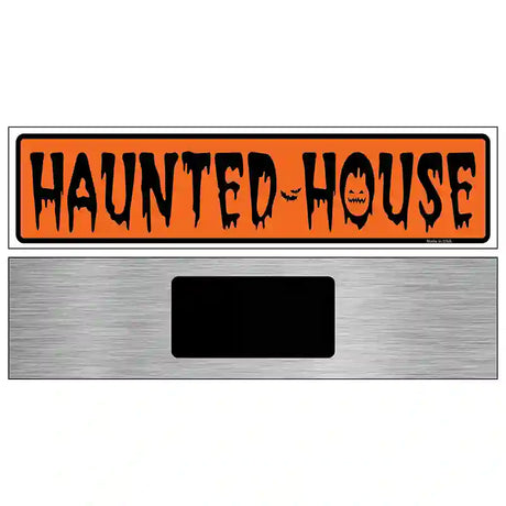 Haunted House Orange Novelty Metal Street Sign 6" x 1.5" (KM)