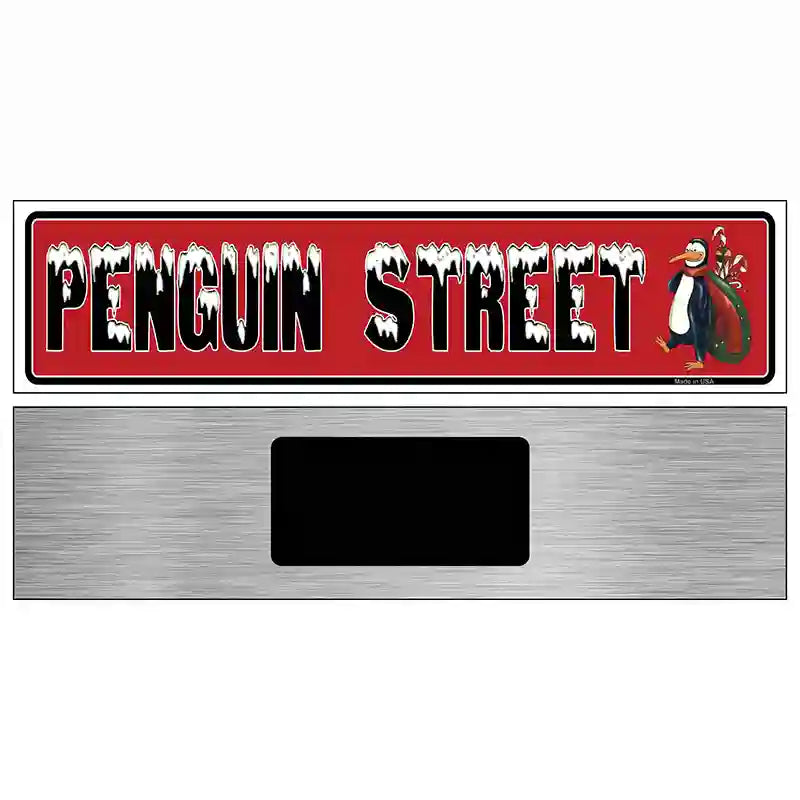 Penguin Street Novelty Metal Street Sign 6" x 1.5" (KM)