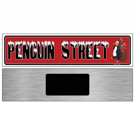 Penguin Street Novelty Metal Street Sign 6" x 1.5" (KM)