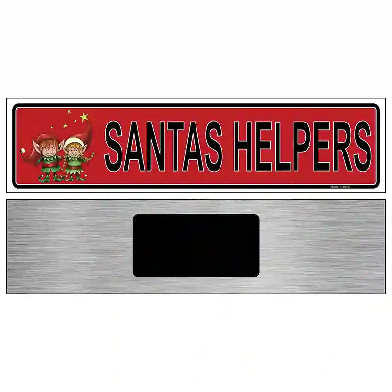 Santas Helper Novelty Metal Street Sign 6" x 1.5" (KM)