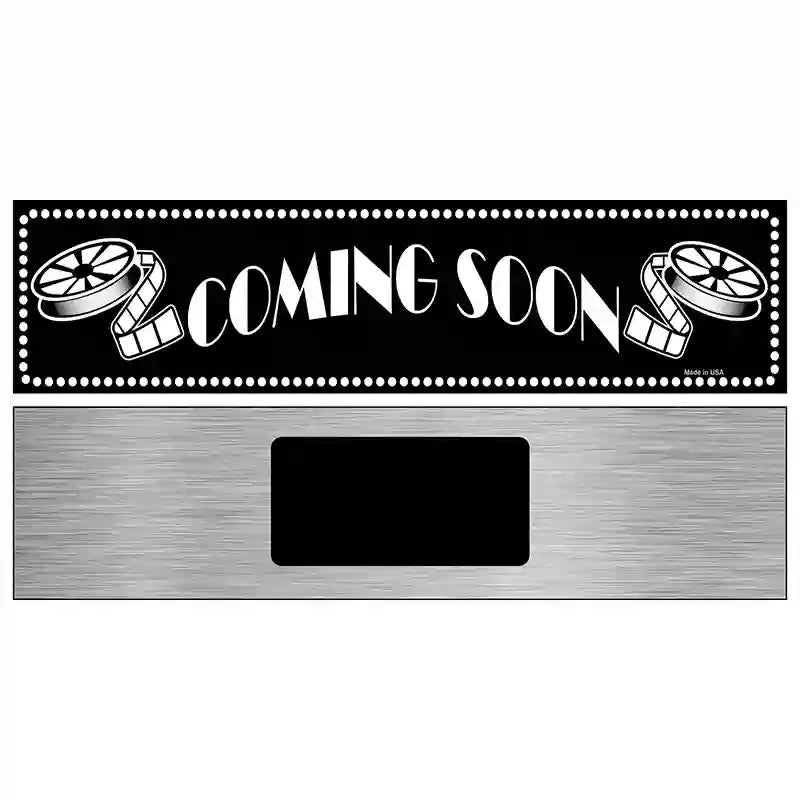 Coming Soon Home Theater Novelty Metal Street Sign 6" x 1.5" (KM)