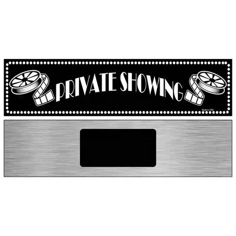 Private Showing Home Theater Novelty Metal Street Sign 6" x 1.5" (KM)