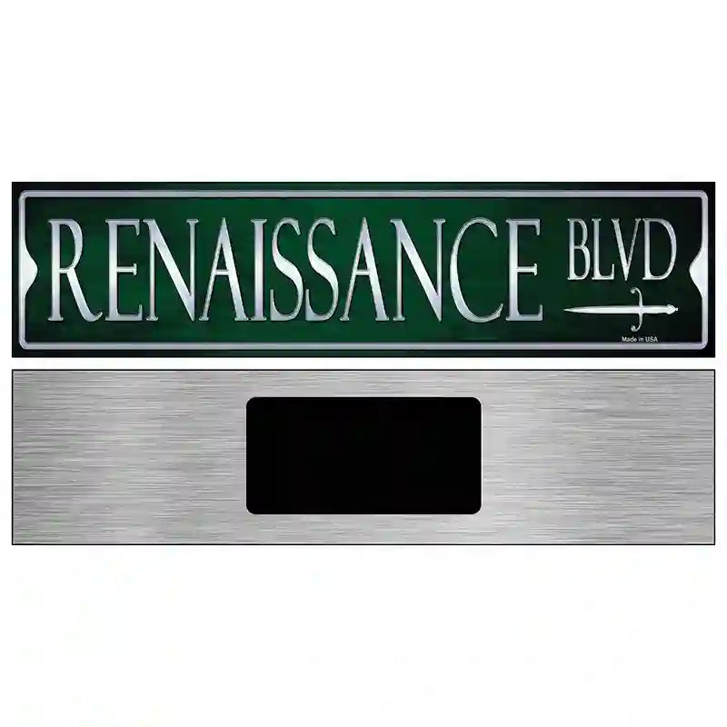 Renaissance Blvd Novelty Metal Street Sign 6" x 1.5" (KM)