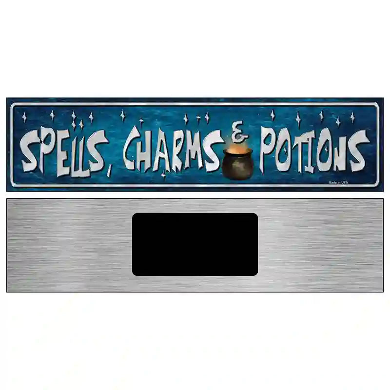 Spells Charms Potion Novelty Metal Street Sign 6" x 1.5" (KM)