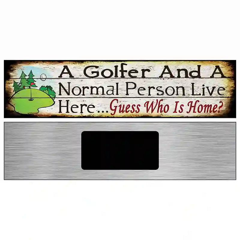 Golfer And Normal Person Novelty Metal Street Sign 6" x 1.5" (KM)