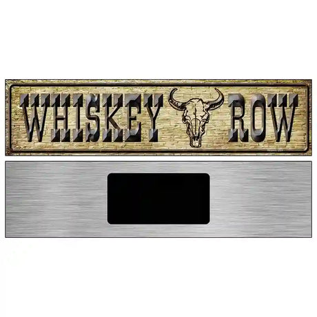 Whiskey Row Skull Novelty Metal Street Sign 6" x 1.5" (KM)