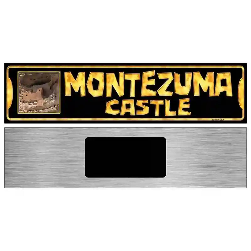 Montezuma Castle Black Novelty Metal Street Sign 6" x 1.5" (KM)