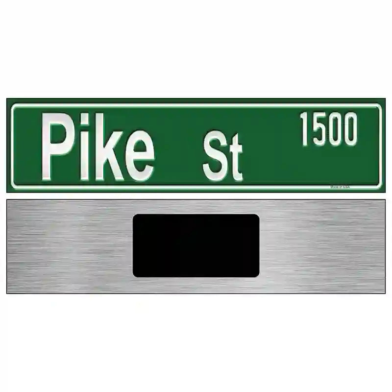 Pike Street 1500 Novelty Metal Street Sign 6" x 1.5" (KM)