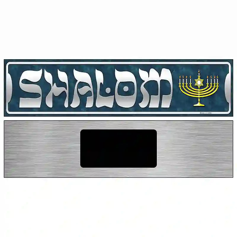 Shalom Blue Novelty Metal Street Sign 6" x 1.5" (KM)