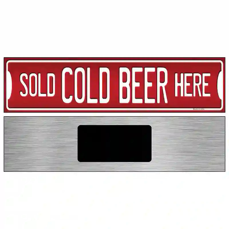 Cold Beer Here Novelty Metal Street Sign 6" x 1.5" (KM)