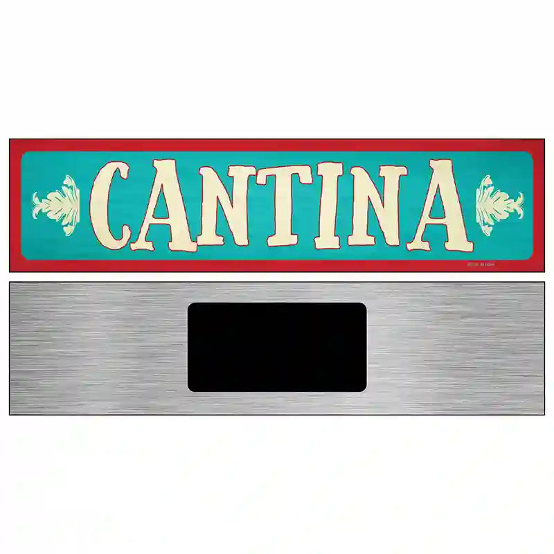 Cantina Teal Novelty Metal Street Sign 6" x 1.5" (KM)