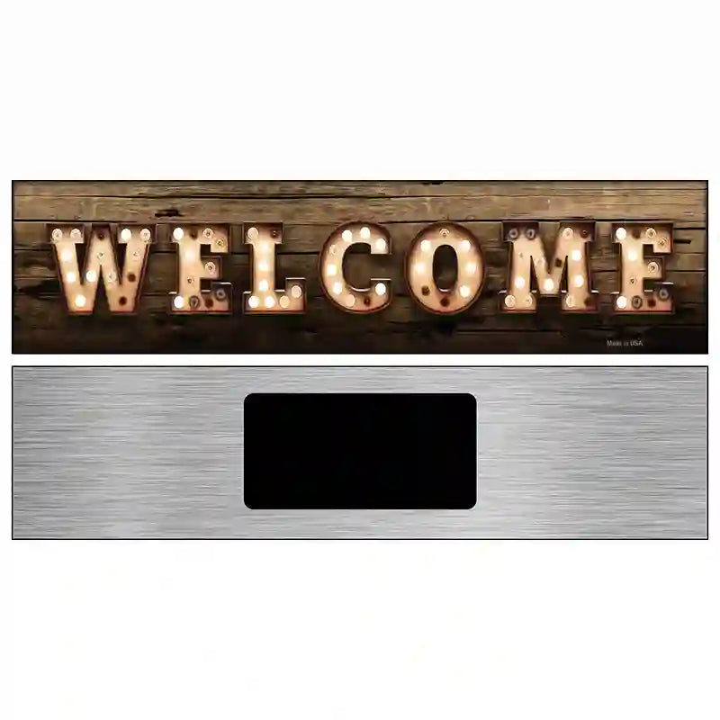 Welcome Horizontal Bulb Lettering Novelty Metal Street Sign 6" x 1.5" (KM)