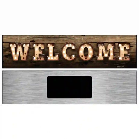 Welcome Horizontal Bulb Lettering Novelty Metal Street Sign 6" x 1.5" (KM)