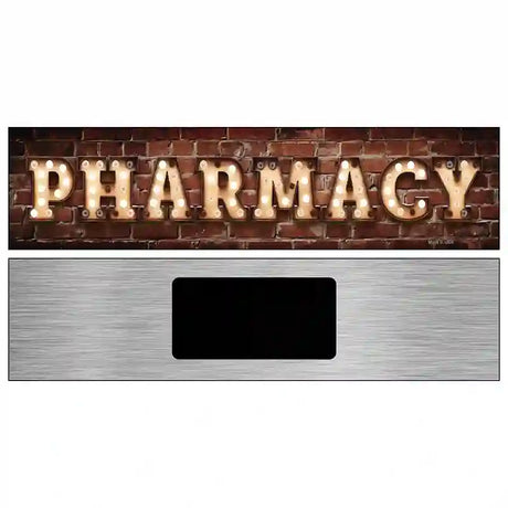 Pharmacy Bulb Lettering Novelty Metal Street Sign 6" x 1.5" (KM)