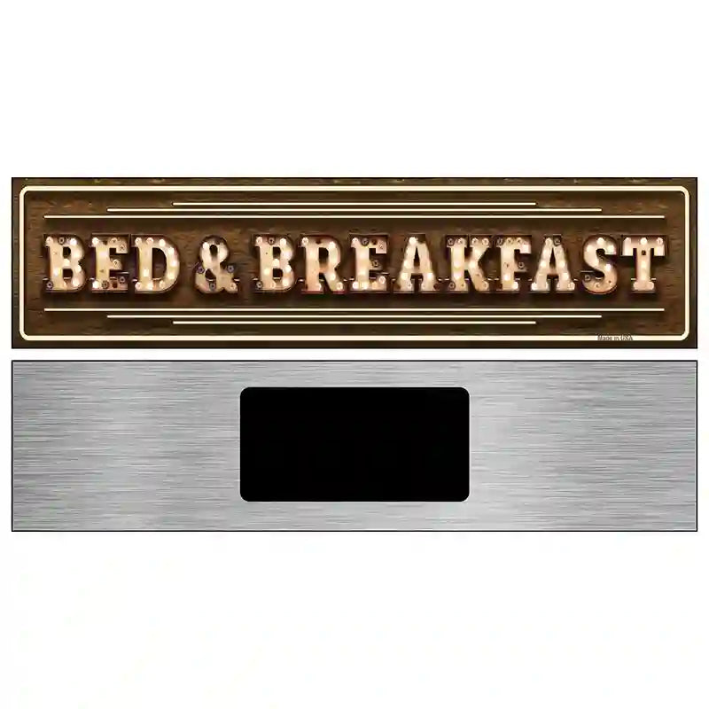 Bed and Breakfast Bulb Lettering Novelty Metal Street Sign 6" x 1.5" (KM)