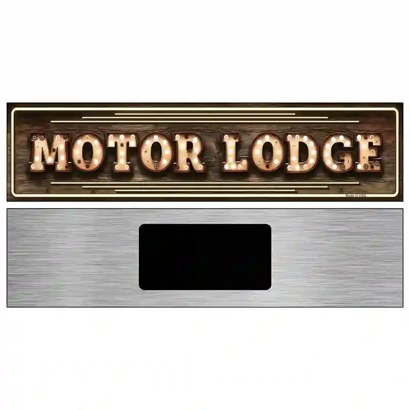 Motor Lodge Bulb Lettering Novelty Metal Street Sign 6" x 1.5" (KM)