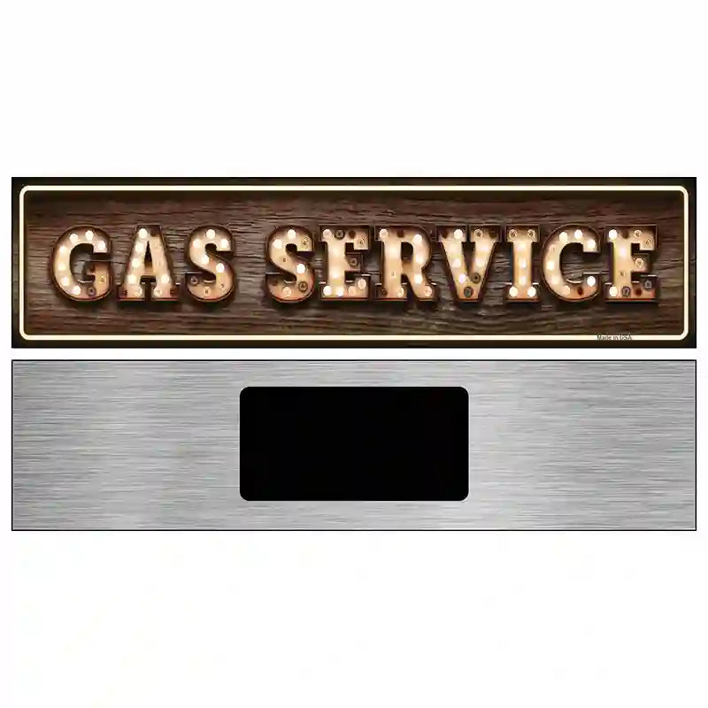 Gas Service Bulb Lettering Novelty Metal Street Sign 6" x 1.5" (KM)